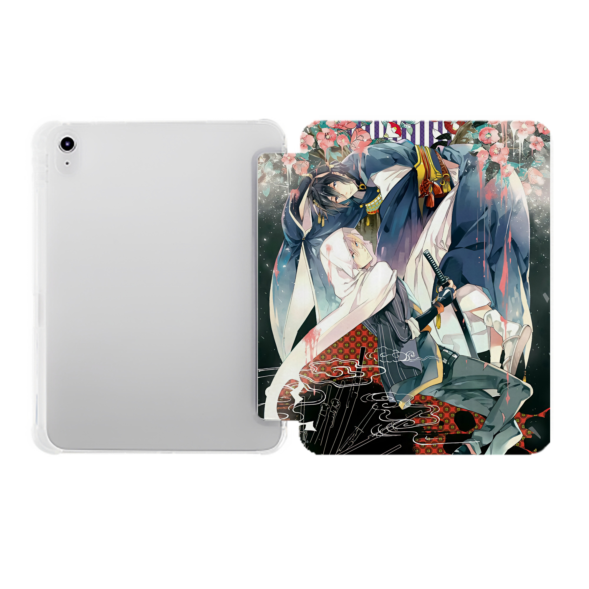 （画像用） 刀剣乱舞 Touken Ranbu IPad ケース ペン収納付き 三つ折りスタンド PUレザー×シリコン 対応機種9.5/10.5/10.9インチ